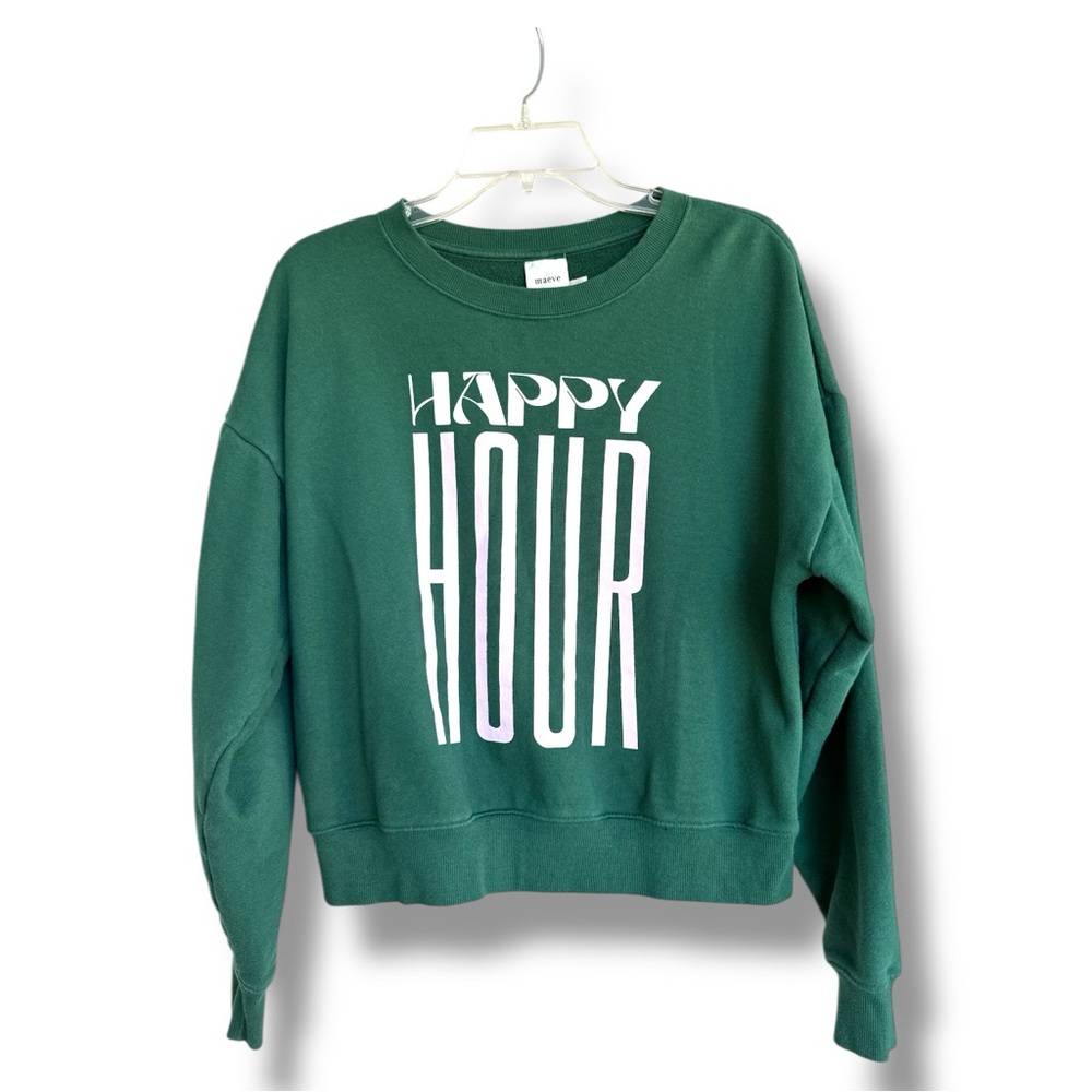 Anthropologie Maeve x Jordan Nickson Happy Hour Graphic Sweatshirt Size Medium - Picture 2 of 12